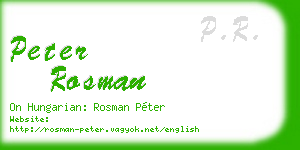 peter rosman business card